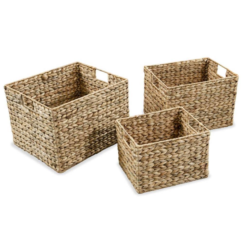 New Practical Storage Basket Set 3 PCS Made of Water Hyacinth eBay