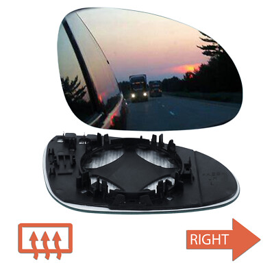 Spiegelglas Rechts für VW EOS (Bis 2008) Spiegel Glas Asphärisch Silber Heizung