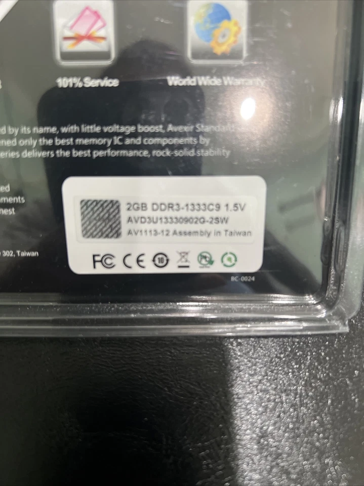 Avexir AVD3U13330902G-2SW 4GB (2x2GB) DDR3-1333 Long DIMM Desktop RAM - Image 3 of 3