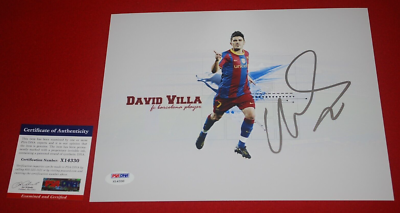 DAVID VILLA FC Barcelona Spain World Cup Signed 8X10 PSA⁄DNA COA