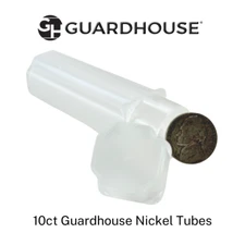 Qty 10 Guardhouse Square Nickel Coin Tubes Each Holds 40 Coins