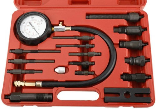 Diesel Engine Cylinder Compression Gauge Pressure Tester Kit Injector Adaptor US - Picture 2 of 7