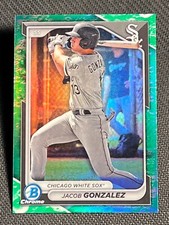 2024 Bowman Chrome GREEN LUNAR REFRACTOR Jacob Gonzalez, item 1