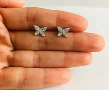 925 Sterling Silver 10mm x 8mm Butterfly Stud Earrings - ESE38