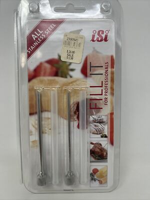 New iSi Fill It Pro All Stainless Steel Injector Tips 2 Injectors & Covers 