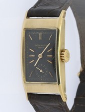 Patek Philippe 18 kt 18k 750 er Gelb Gold Tegolino Rectangular Herrenuhr 425