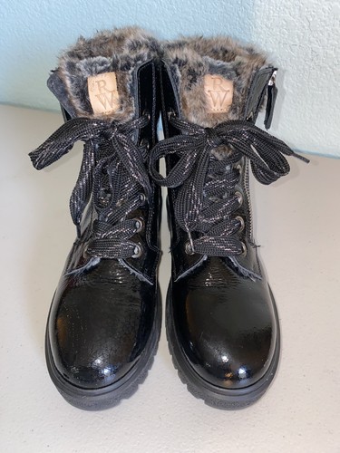 Ron White Crinkle Boot Faux Chinchilla Lining Shoe Flats 7/ 37.5 Ret. $595 - 第 3/6 張圖片