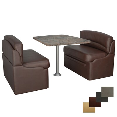 RV 44'' Mahogany  Dinette Booth Seat Set Luna Imperial Dining Table Mobile Home