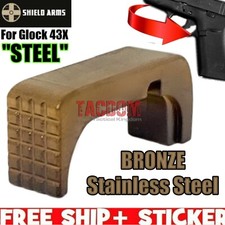 SHIELD ARMS for Glok 43X 48 BRONZE MUD Magazine Release for Steel S15 Mag 1 2