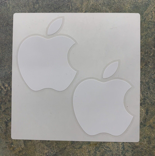 Apple Sticker Genuine New Logo 2 Total Stickers OEM Authentic White Mac Book