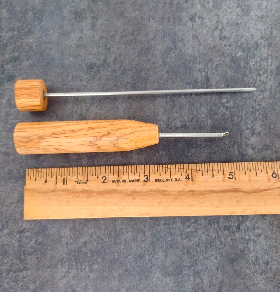 Fish venting tool by CM Venters with case, oak handle, stainless tubes