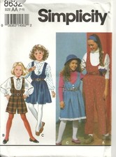 SIMPLICITY 8632 GIRL 7-10 JUMPSUIT in Two Lengths, JUMPER SEWING PATTERN  1993
