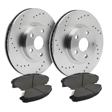Front Drilled Brake Rotors + Pads for 2016-2020 Toyota Yaris Scion iA