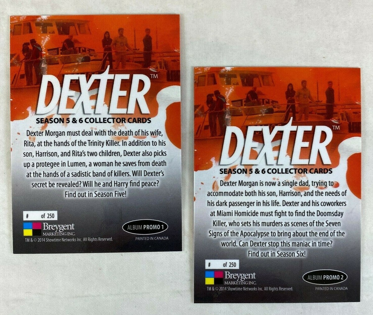 ALBUM ONLY PROMO CARD SET: DEXTER SEASON 5 & 6 (BREYGENT 2015) 1