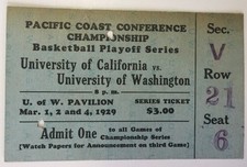 1929 Pacific Coast Conference Championship Basketball, Cal vs Washington