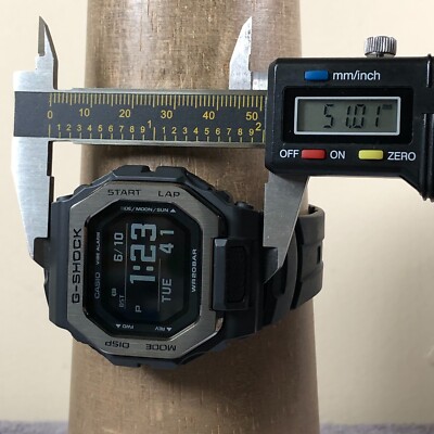 Casio G Shock Men GBX-100 Sport Black Rubber Quartz Digital 46mm