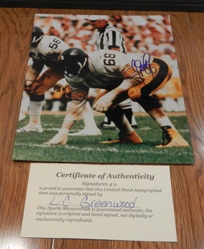 LC Greenwood Signed Autographed 8x10 Photo Pittsburgh Steelers COA, Gold Shoes,