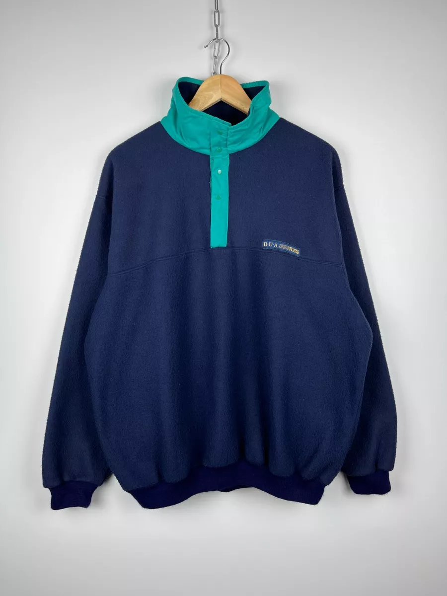 Vintage DUA Sportif Nordic Fleece Pullover Jumper Size XL Made in