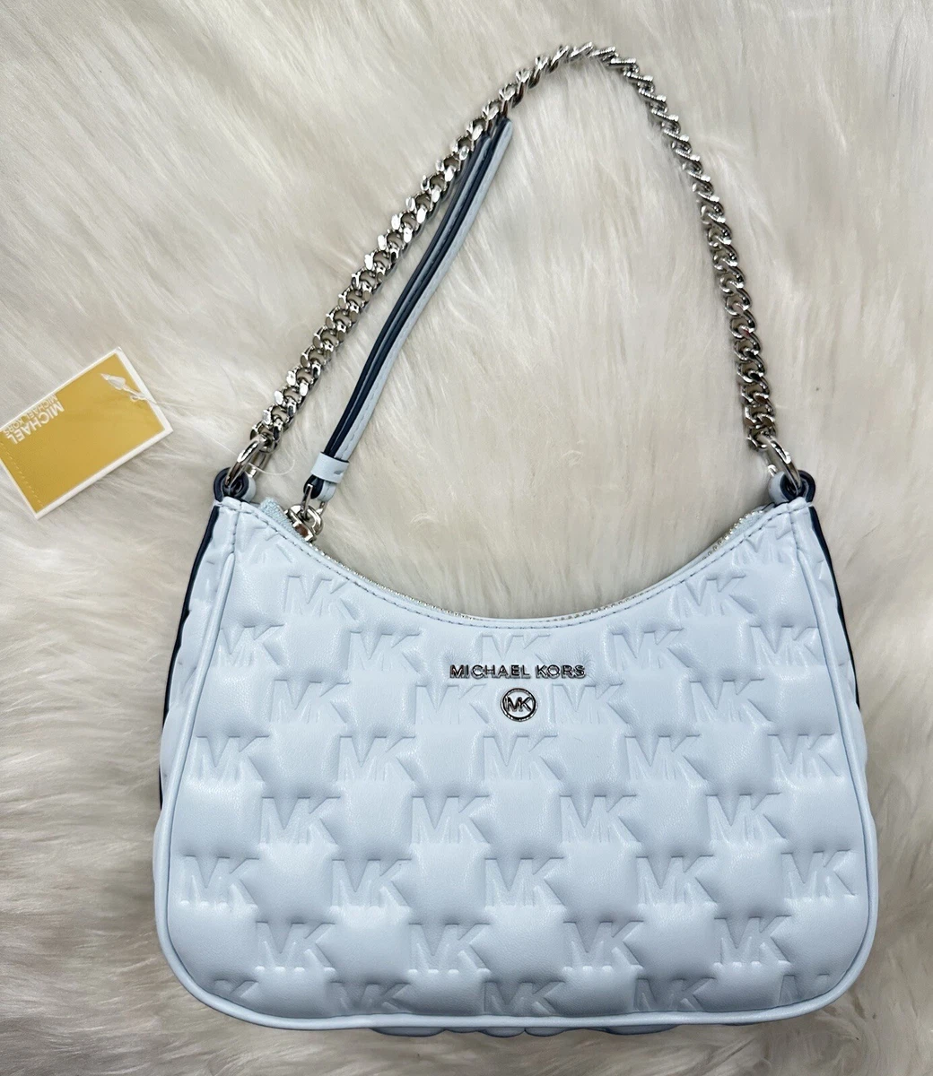 MICHAEL KORS Small Jet Set Charm Logo Mini Bag Blue Purse NWT