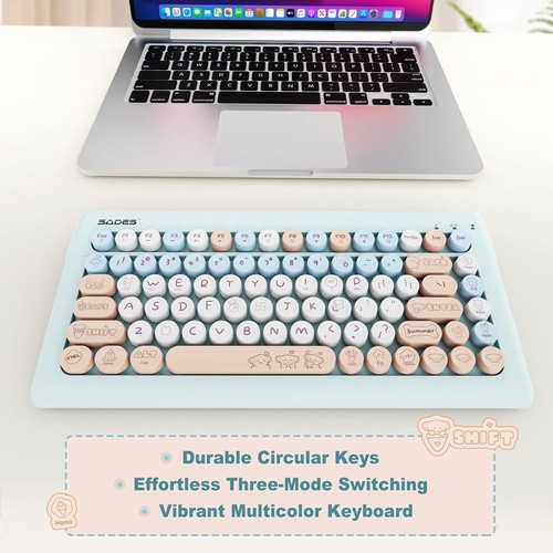 ✨ Light Blue Wireless Keyboard - Sleek & Stylish ✨ - Picture 8 of 9