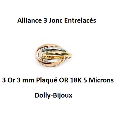 Dolly-Bijoux Alliance T52 Jonc Lisse 4 mm Plaqué Or 18K 5 Microns