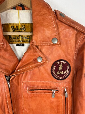 Belstaff Black Prince Leather Jacket Vintage Biker Size 42 | eBay