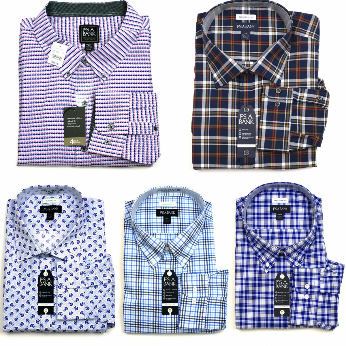 big and tall spread collar dress shirts Big & Tall Blue Large Check Spread Collar Non Iron Men's Dress Shirt Wilkes & Riley, LLC