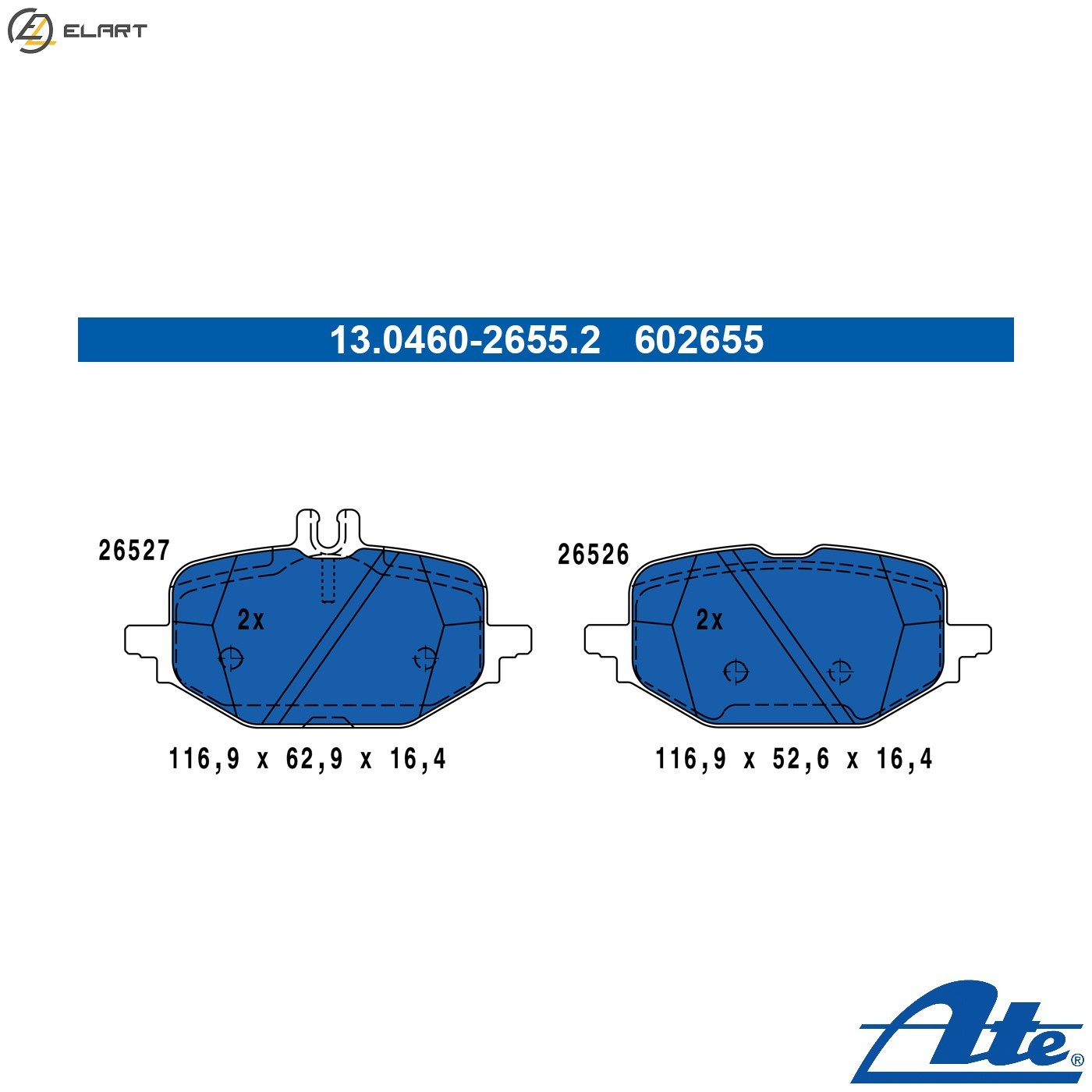 BRAKE PAD SET DISC BRAKE 13.0460-2655.2 FOR MERCEDES-BENZ C-CLASS/All-Terrain