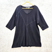 Virtuelle Womens A-line Tunic Dress Top Plus Size XS Rib Stretch Knit 3/4 Sleeve