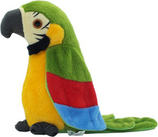 Talking Parrot, Repeats What You Say Plush Animal Toy Electronic Parrot for Boys