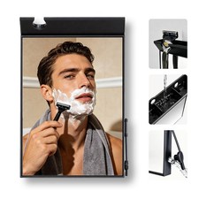 Fogless Shower Mirror for Shaving, Anti Fog Bathroom Glass, 10x6.7 Inches Black