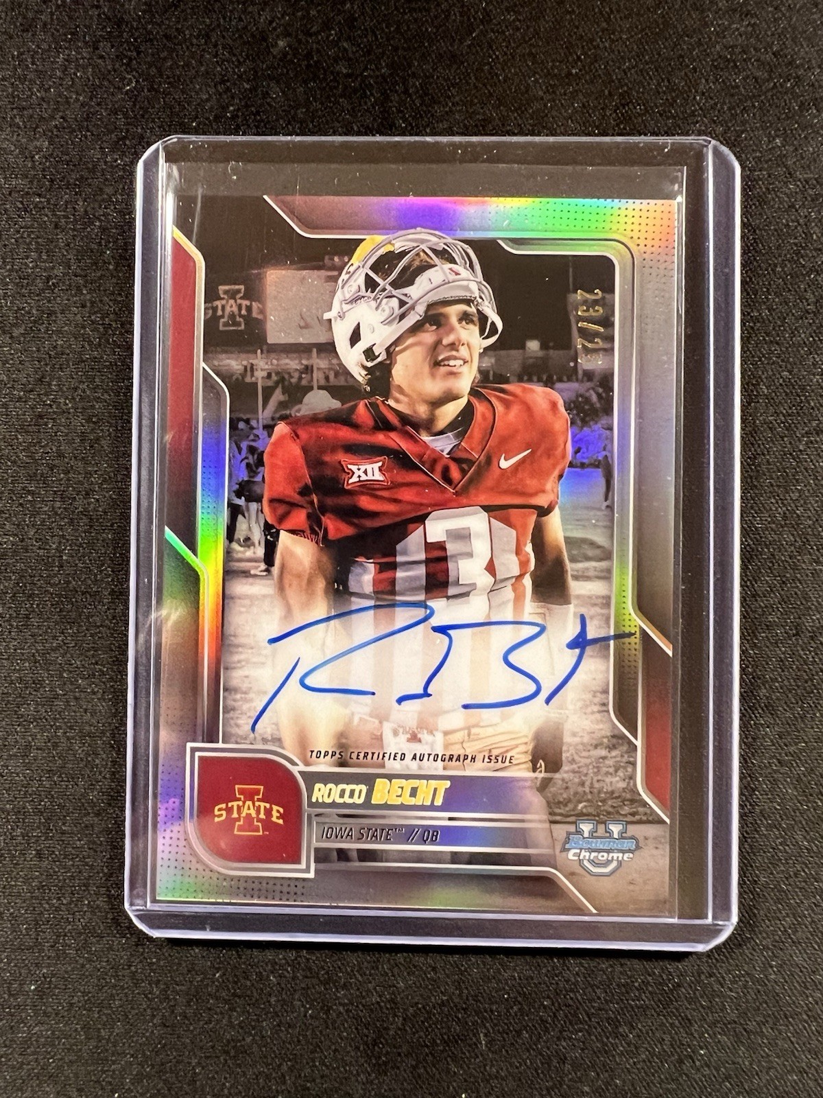 2025 Bowman Chrome U Rocco Becht Image Variation Auto 23/25 Iowa State SP