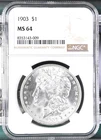 1903 MORGAN SILVER DOLLAR NGC MS64 WOW TAKE A L@@K STUNNER