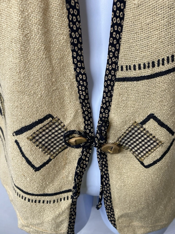 KD Spring Womens Art To Wear Vest Size Small Ethnic Festival Wear Bohemian Chic - Image 4 of 4