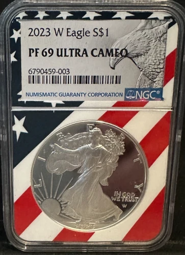2023-W Silver American Eagle PF69 ULTRA CAMEO Flag Core