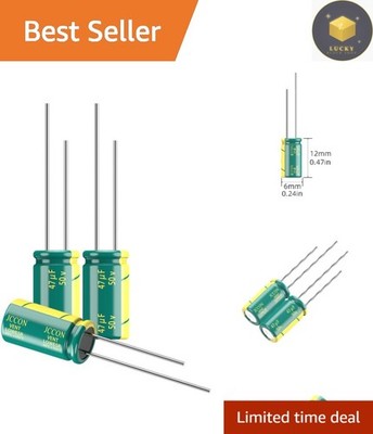 High Ripple Current 50V 47uF Electrolytic Capacitors - 10-Pack for Reliability