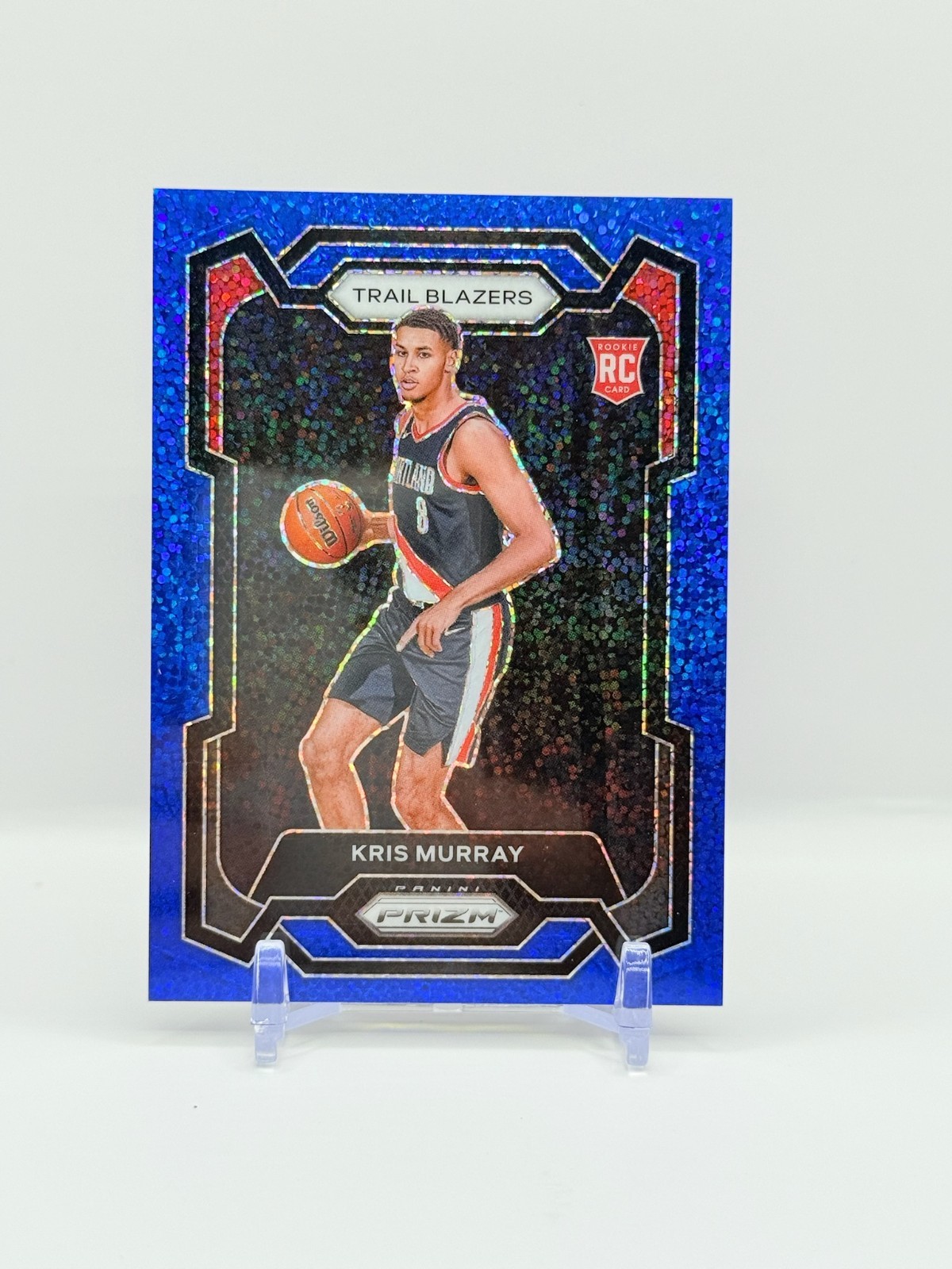 Kris Murray 2023-24 Prizm Blue Sparkle Rookie Card /144, Trail Blazers #142