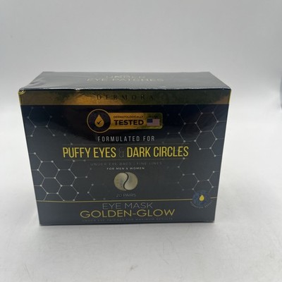 Dermora Under Eye Patches Eye Mask Golden-Glow Puffy Eyes Dark Circles 20 Pairs