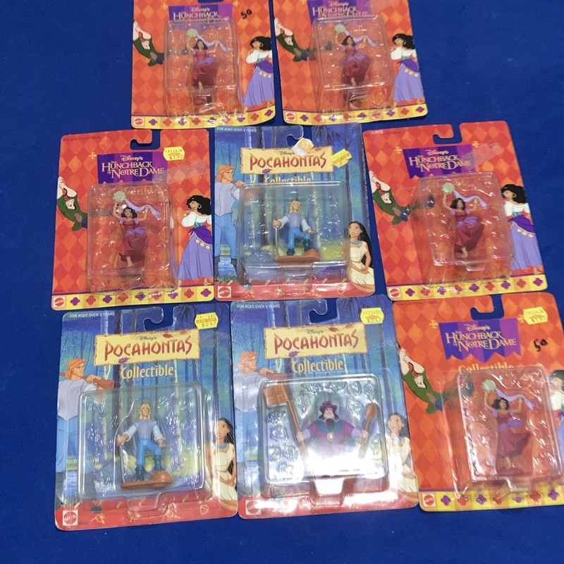 Mattel Disney 3" Pocahontas & Esmeralda Collectible Figurines Lot