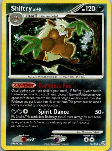 Shiftry 14/130 Holo Rare Diamond & Pearl Pokemon Lightly Played