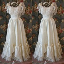 Vintage Satin Wedding Dresses Victorian Lace Off Shoulder A Line Bridal Gowns