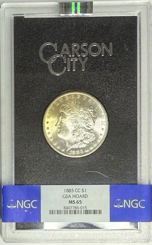 1883 CC Morgan Silver Dollar GSA Hoard NGC MS65 ☀️OBV SUNRISE YELLOW TONING☀️