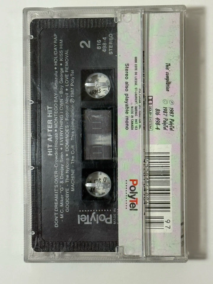 PolyTel - Hit After Hit - Today's Top Tracks (Cassette Tape, 1987 Compilation) - Image 2 of 4