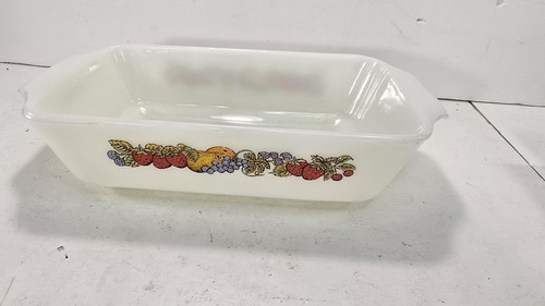 Vintage Anchor Hocking Fire King 1 Qt Pan Baking Dish Natures BountyPattern 441 - Picture 2 of 9