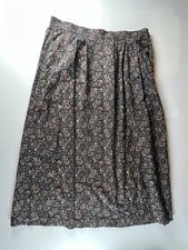 Vintage Requirements Skirt Women  s 16 Navy Maroon Paisley Midi Made in Canada