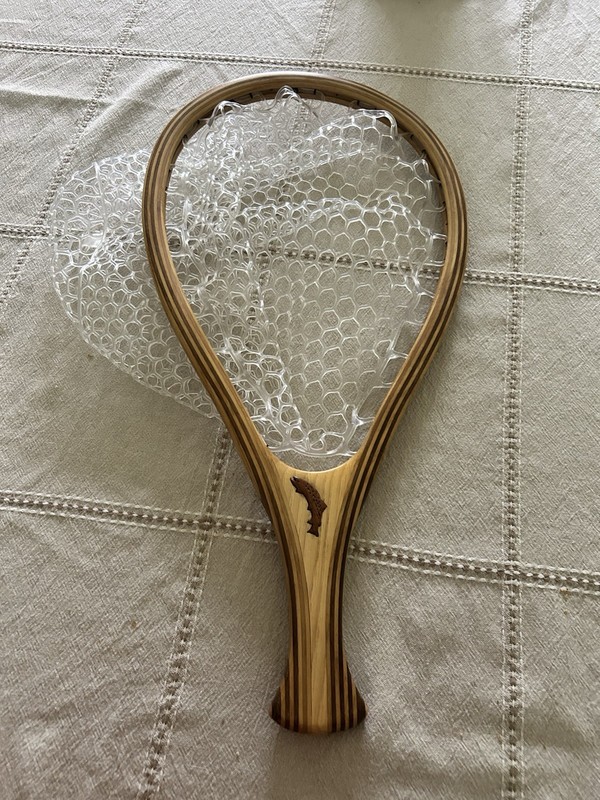 Fly fishing net wooden Handmade, Creative Angler Brand Rare. Excellent Condition