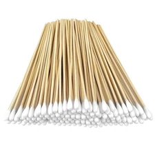 200 PCS Long Wooden Cotton Swabs, Cleaning Cotton Sticks with Wood Handle for...