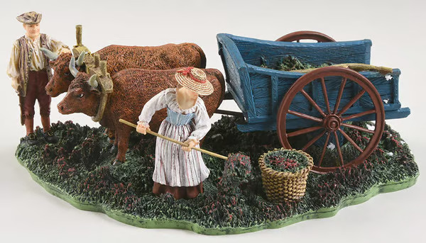 Working in Field with Oxen Colonial Williamsburg Farm Miniature Lang & Wise  Box