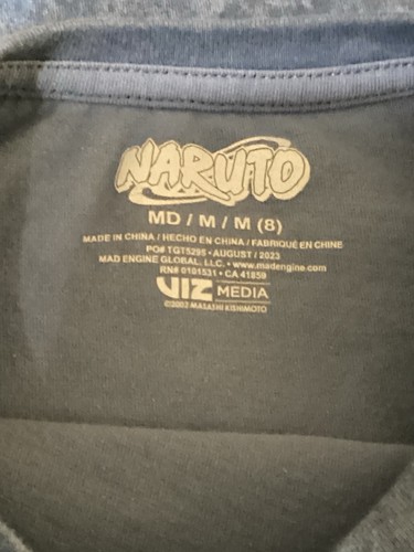 Naruto Long Sleeve Blue T Shirt Kids Size M (8) Graphic Tee - Picture 6 of 8