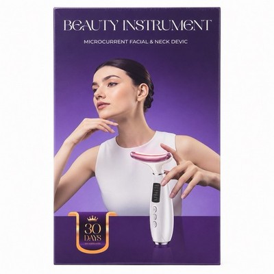 Microcurrent Facial & Neck Device w/ Heating, High Frequency, USB Rechargeable